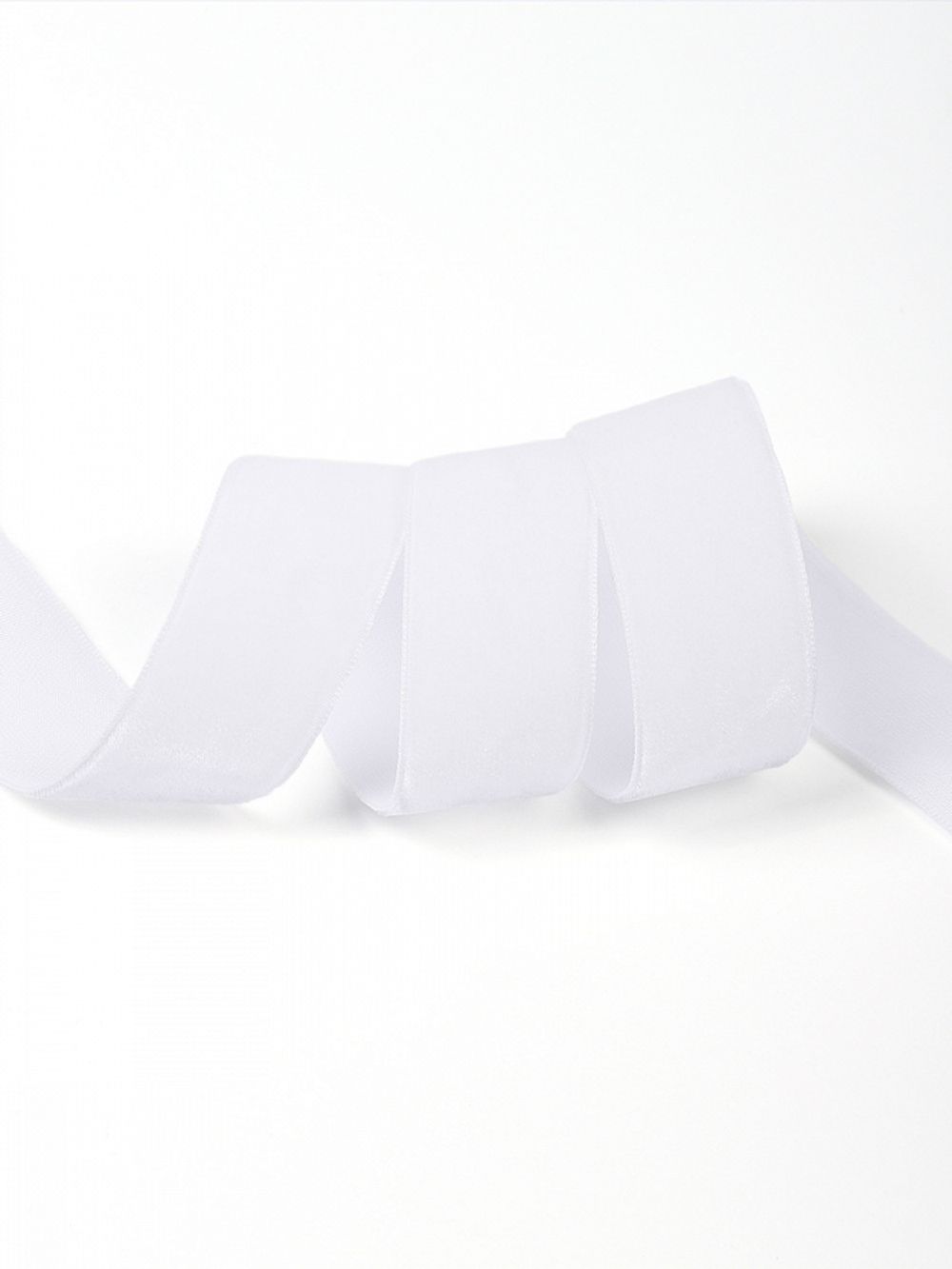 Лента бархатная (тесьма) 15.0 мм / 5 метров, LB2502 нейлон, цв.белый