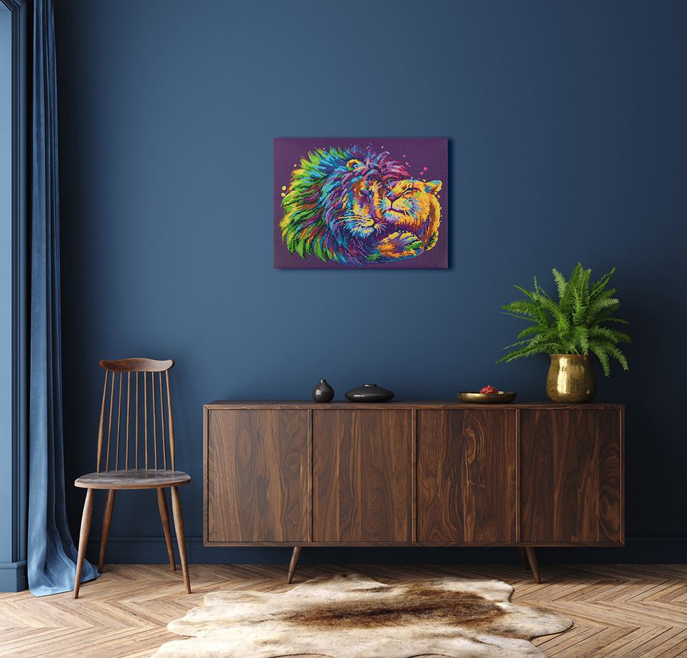 Алмазная (кристальная) мозаика Фрея, Львиные ласки, 40х30 см