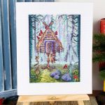 Набор для вышивания нитками МП Студия, Необычная избушка 20х15см