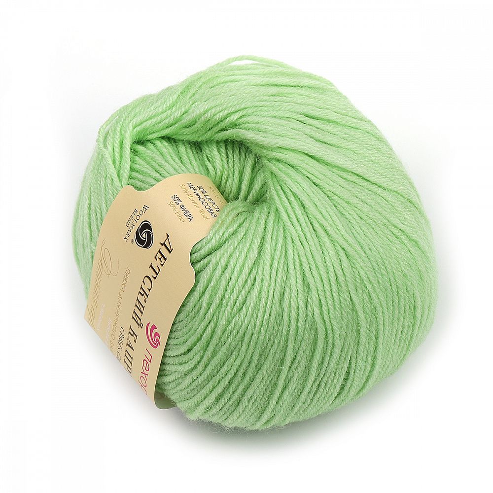 Пряжа Пехорка Детский каприз / уп.10 мот. по 50 г, 225 м, 041 салатовый