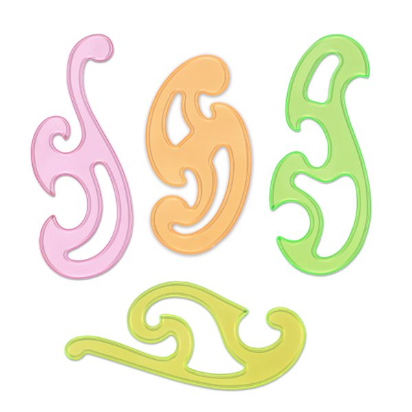 Набор лекал, 4 шт, прозрачные цветные, Gamma РНЛ01