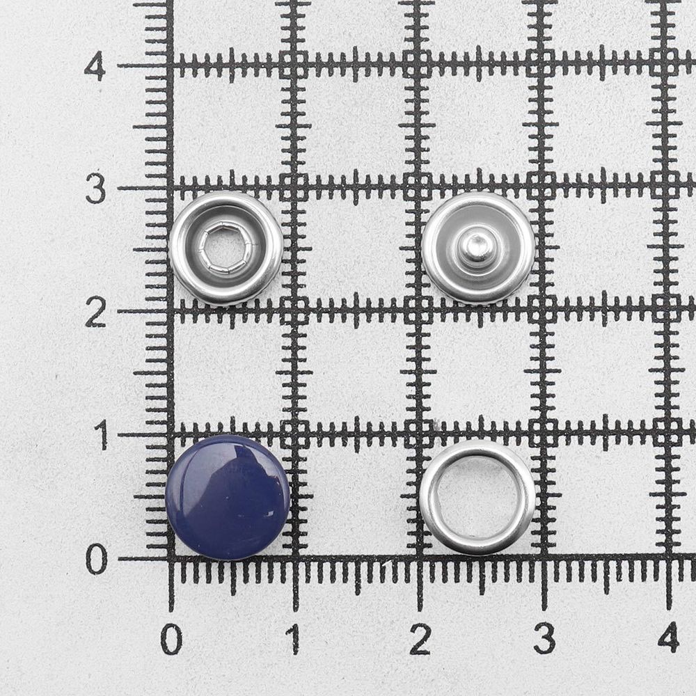 Кнопка рубашечная (джерси) закрытая ⌀9.5 мм, ≈1440 шт, МЕТАЛЛ, эмаль, цв.569 т.синий глянцевый, NEW STAR