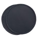 Заплатки пришивные из кожи, круг ⌀8см с перфорацией, 2 шт, 100% кожа, 05 темно-синий, 9121