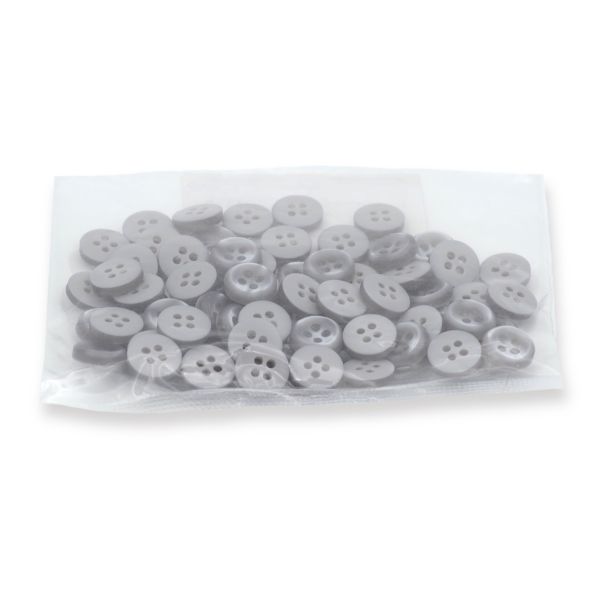 Пуговицы 4 прокола 17L (10,5мм), пластик (col.13 св.серый), 72 шт, CN 2801