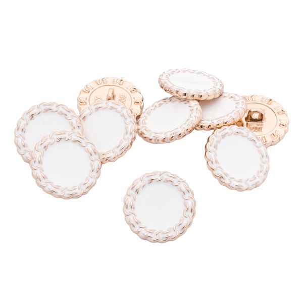 Пуговицы на ножке 32L=20 мм, металл, GD.White (золото-белый), 10 шт, MP05