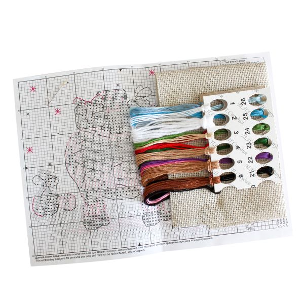 Набор для вышивания нитками МП Студия (Жар-птица), Сюрпризы от капибары, 11х13 см