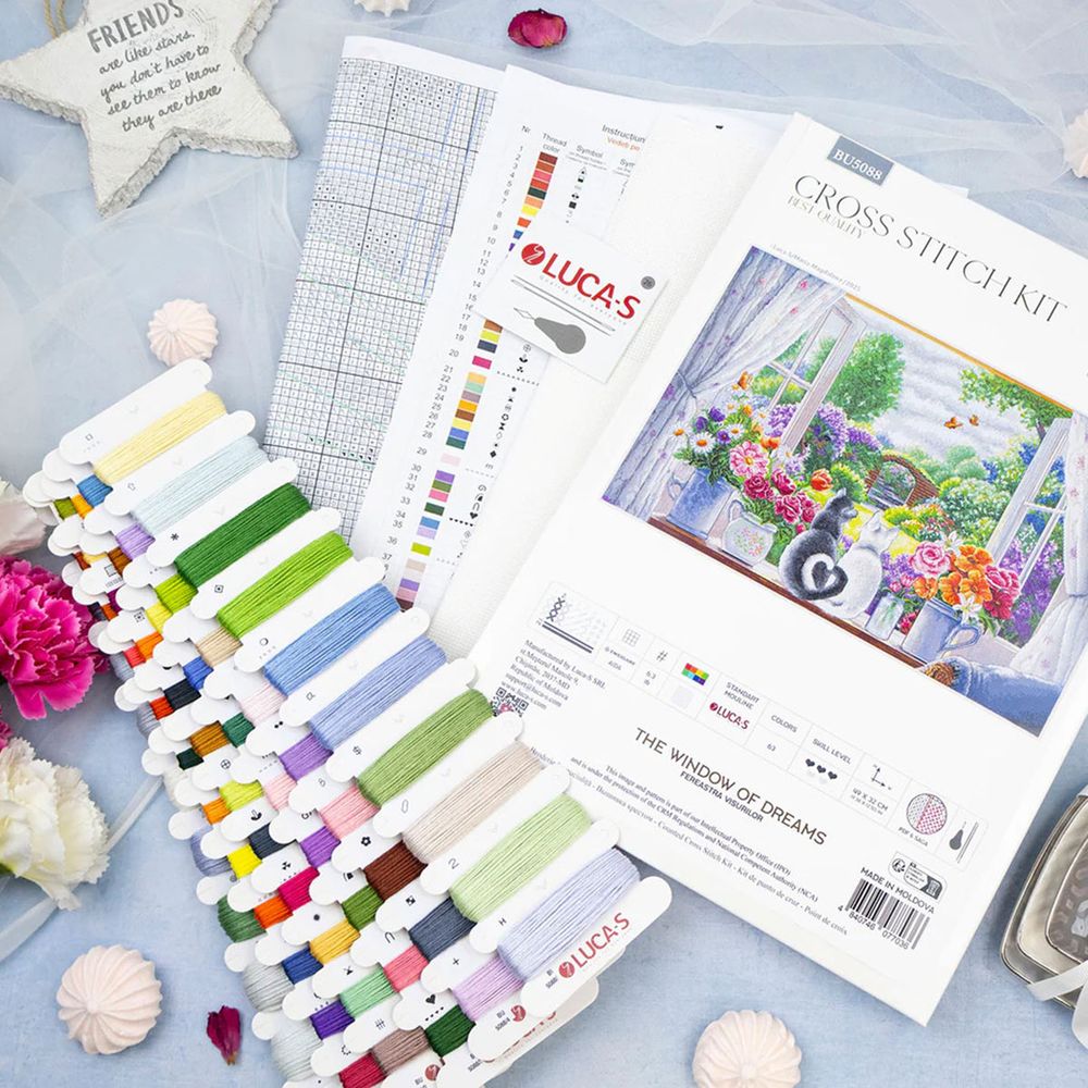 Набор для вышивания нитками Luca-S, Окно мечты, 49х32см