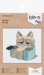 Набор для вышивания Klart 12-045, ТВ-кот, 12.5х11 см