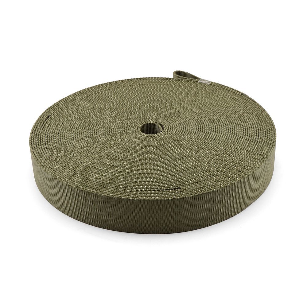 Стропа (ременная лента) 45 мм / 25 метров, толщ. 3.0 мм, [90.5 г/пог.м], 100% нейлон, хаки