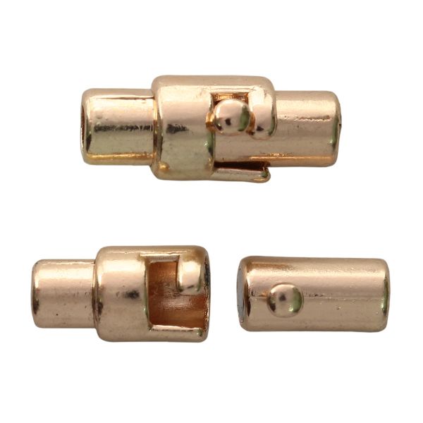 Замок магнитно-поворотный для круглого шнура 3х15 мм, 2 шт в упак, Астра, Золото