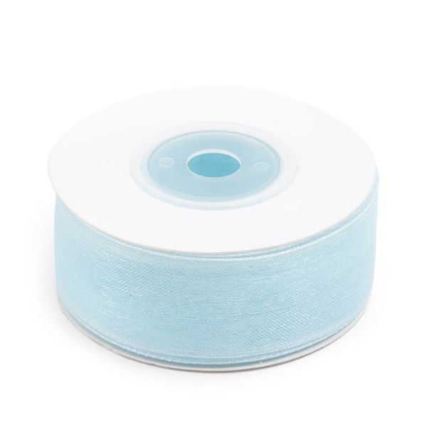 Лента капроновая (органза) 2,5см / 22,86м (140 св.голубой)