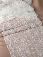 Кружево бельевое эластичное 185 мм / 2.7 м, 6185, цв.004 белый, Kruzhevo