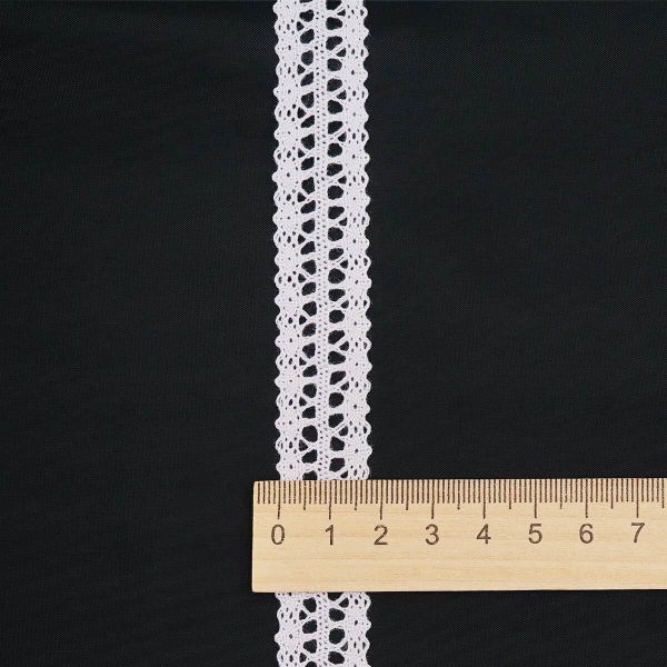 Кружево вязаное (тесьма) 16.5 мм / 13.72 метра, белый, 3AR3388