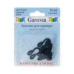 Крючок шубный обтяжной 36 мм, 3 шт, черный, Gamma TF-02