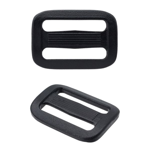 Пряжка двухщелевая ацеталь 25 мм, черный, 20 шт