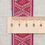 Лента (тесьма) жаккардовая 30.0 мм / 25±1 метров, рис. 9854, красный/синий/белый, С3881Г17