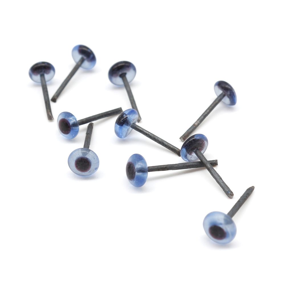 Глаза для кукол и игрушек 4мм на метал. ножке, 10 шт, цв.голубой