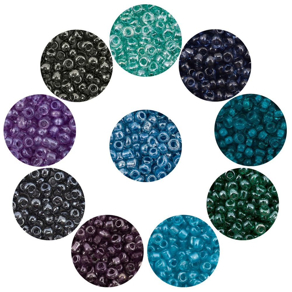 Набор бисера 11/0 ассорти №8 в тубе, 10 цветов, Astra&Craft