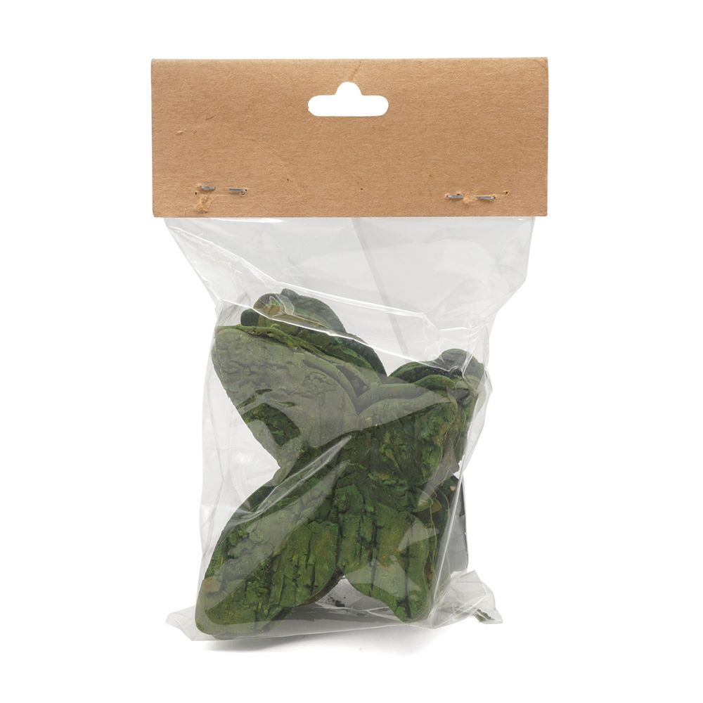 Декоративные элементы из коры дерева "Бабочки", 7х9см, 10 шт, зеленый