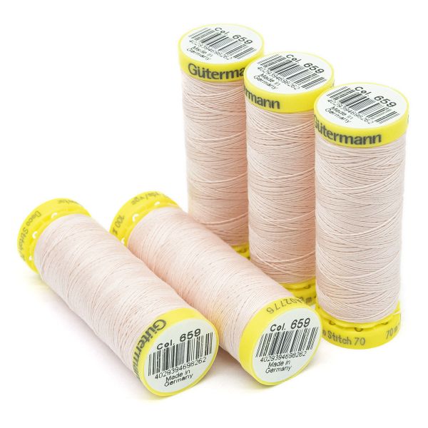 Нитки отделочные Gutermann Deco Stitch 70, 70м, 659 св.персиково-розовый, 5 катушек