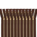 Молния металл джинсовая Т5 (5 мм) 1 зам., н/раз., 18 см, коричневый, 39128/18-3, 10 шт