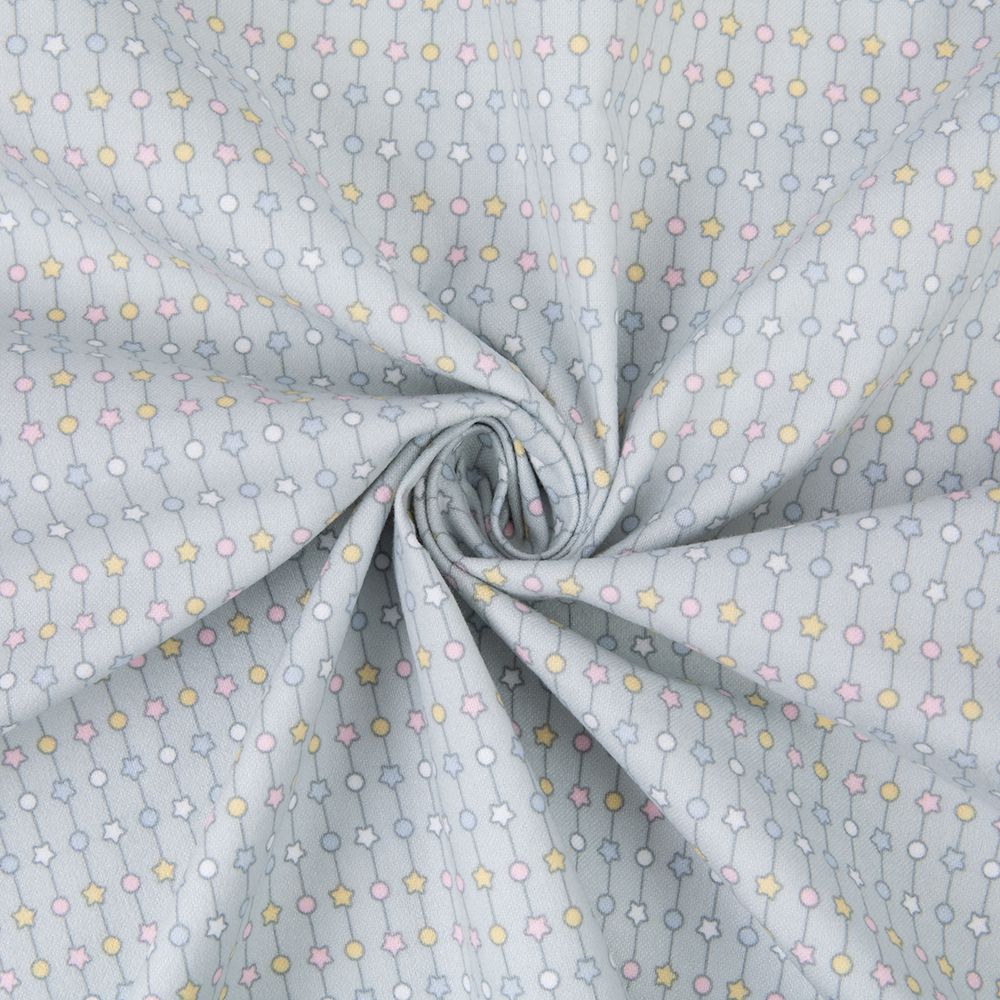 Ткань для пэчворка Peppy Молочные сны фланель, рулон 112 см / 5 метров, МС-15 серый, Peppy