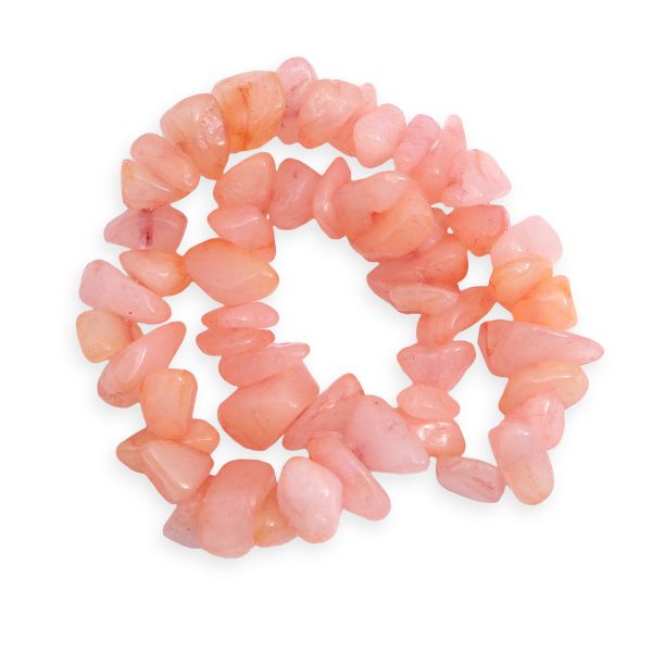Бусины натуральный камень на нитке агат розовый 17.5 см, галтовка, 40±5 шт/упак, Astra&Craft, 60213