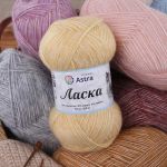 Пряжа Astra Premium (Астра Премиум) Ласка / уп.3 мот. по 100 г, 370 м, 927 темно-серый