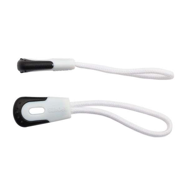 Пуллер для молнии петля 11,2х60мм, черный+белый, 20 шт, ГЛН2302