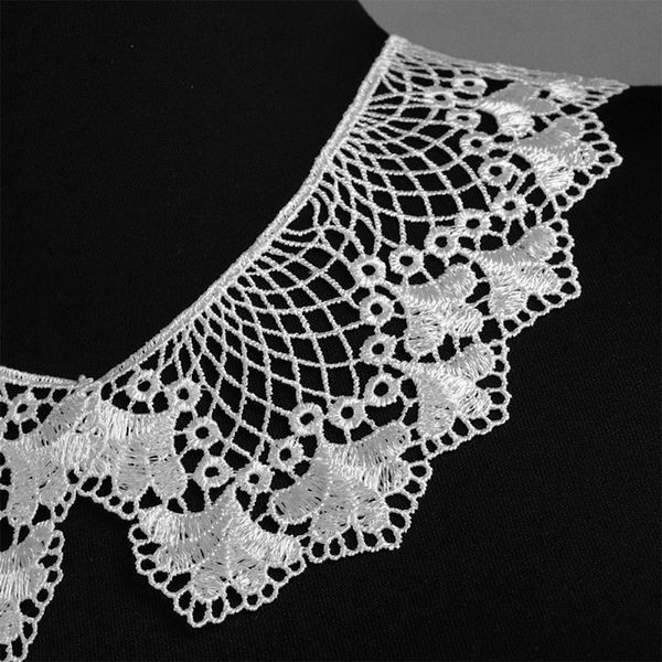 Пришивной кружевной воротник гипюр 21х6см, TR.12600, цв.01 белый, 50 комп, Kruzhevo