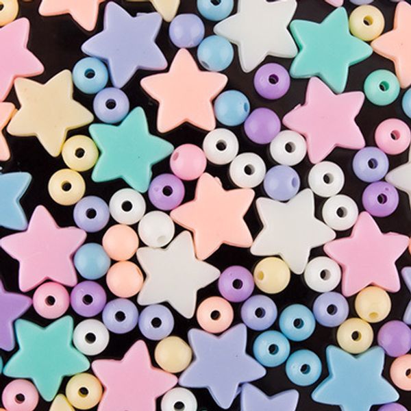 Набор с бисером и бусами для рукоделия ассорти 250 г (10х25 г), №02 звездочки, Hobbius DFM-25