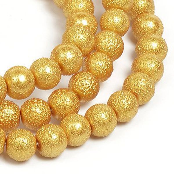 Бусины стекло ⌀10 мм, in ⌀1 мм, цв. 29 горчичный, 84 см (≈90±3 бусины), Tesoro