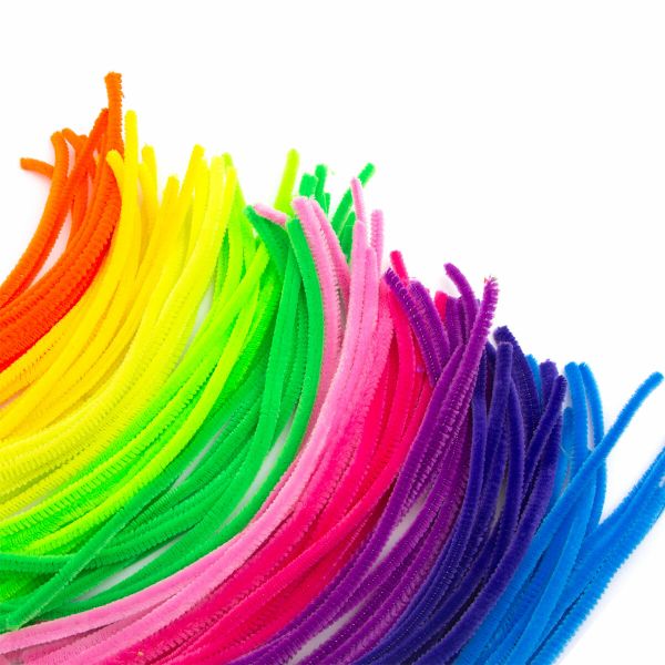Проволока синельная для творчества 6 мм / 300мм, 10 неоновых цветов, 100 шт, Astra&Craft