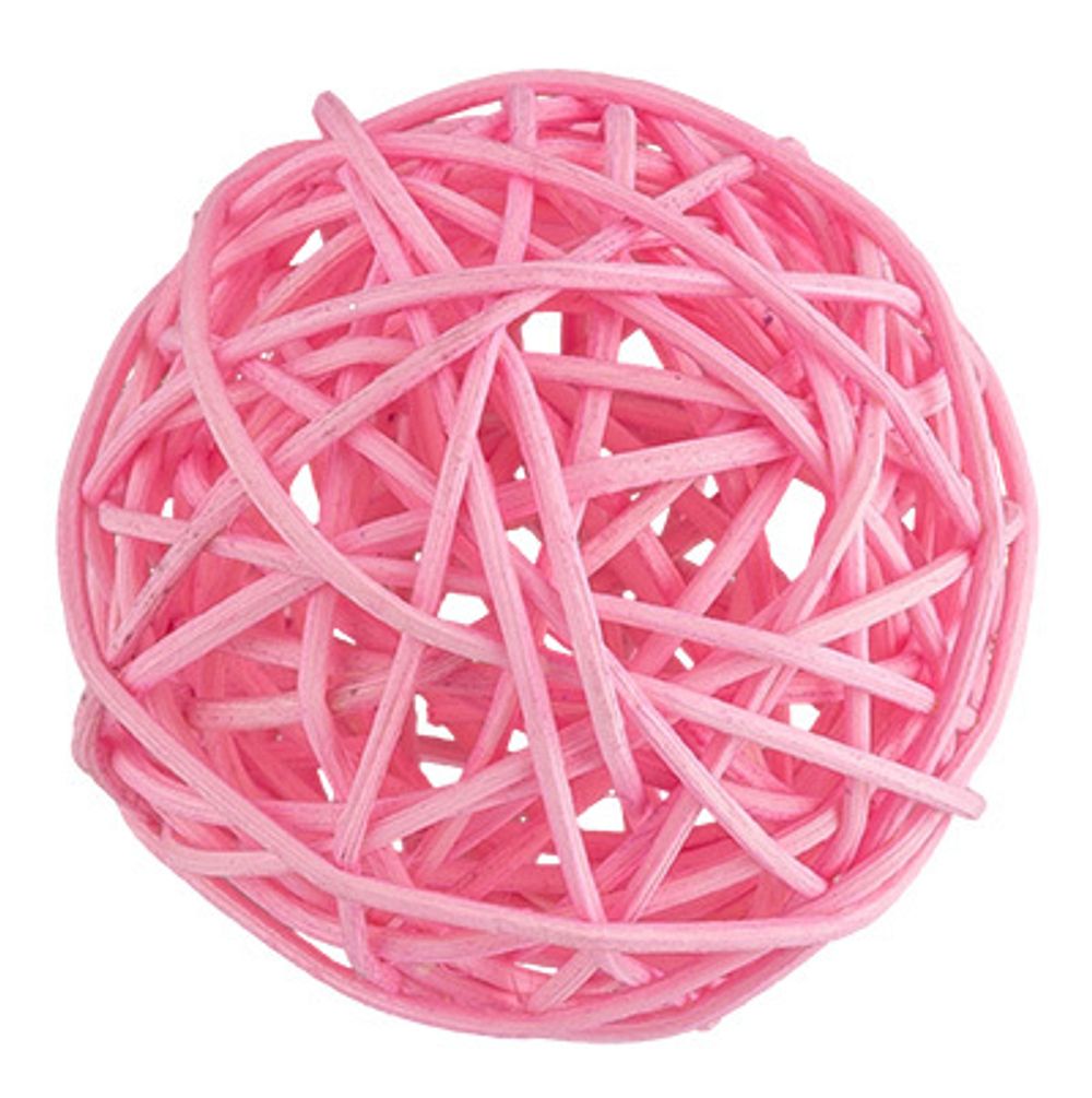 Шары декоративные из ротанга 7 см, 6 шт, №08 т. розовый, Blumentag BRF-7