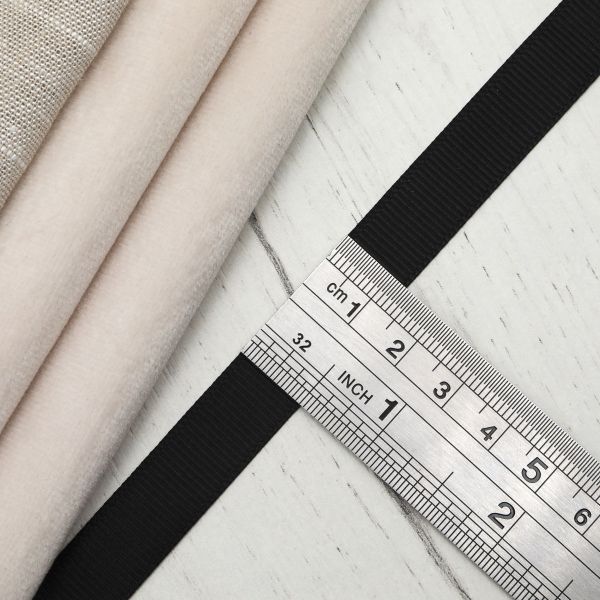 Лента репсовая (в рубчик) 12.0 мм, 160 черный, уп.18,28 м