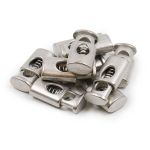 Фиксатор (зажим) для шнура металл 1 отв., 20х10 мм, (in ⌀4.5 мм), цв.никель, 10 шт