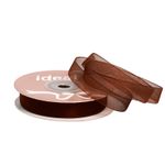 Лента капроновая (органза) 12.0 мм, 1056 коричневый, уп. 27,4 м