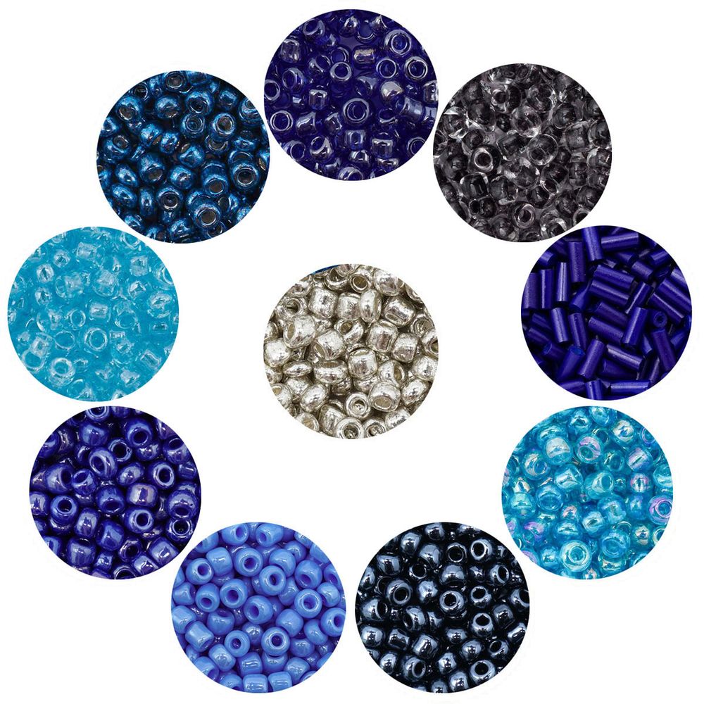 Набор бисера №6 (бисер, стеклярус) в тубе, 10 цветов, Astra&amp;Craft