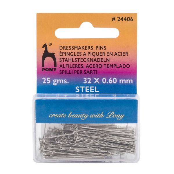 Булавки портновские 0.6 мм, l=32 мм, сталь, 25гр, Pony, 24406