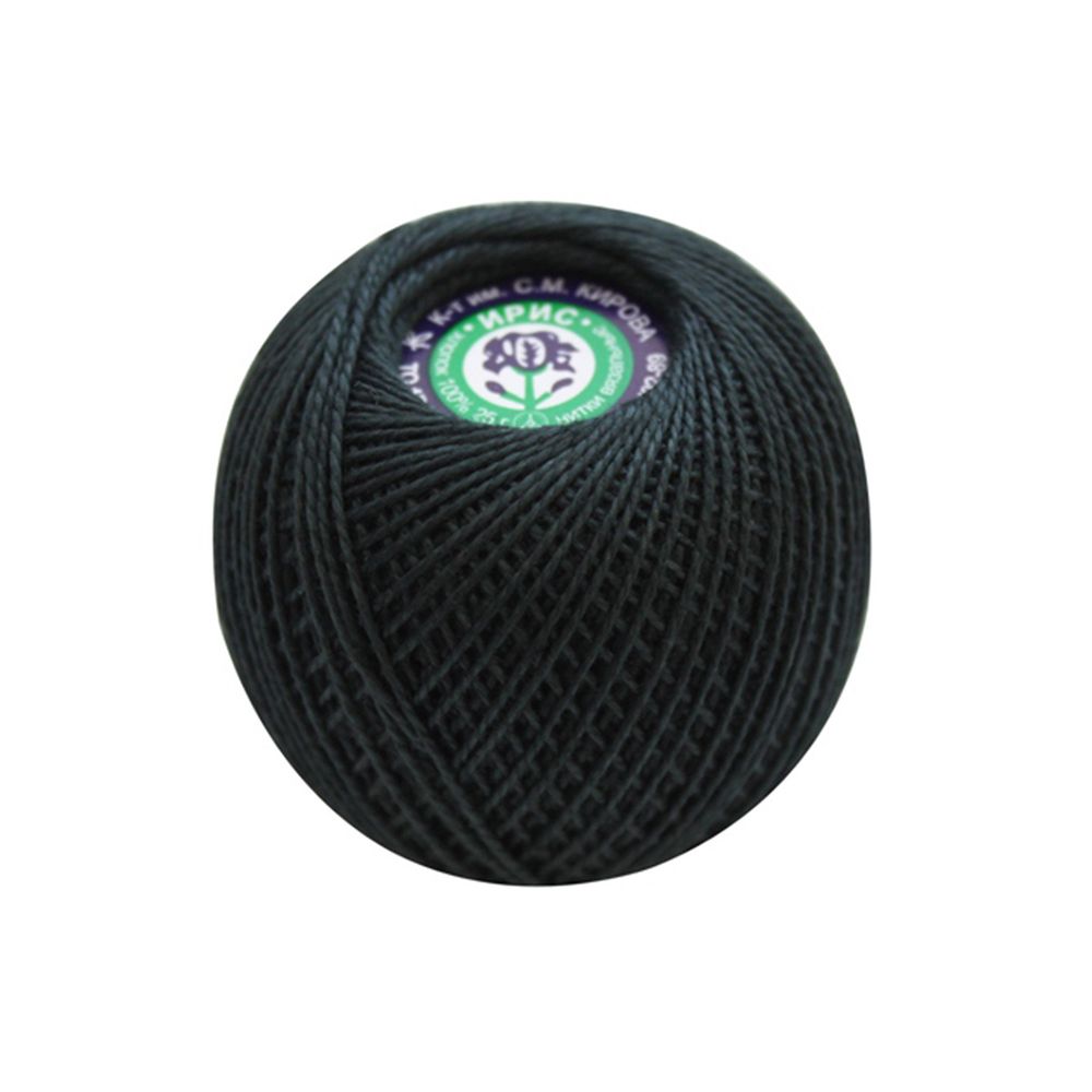 Пряжа ПНК им.Кирова Ирис / уп.20 мот. по 25 г, 150м, 7212 темно-серый