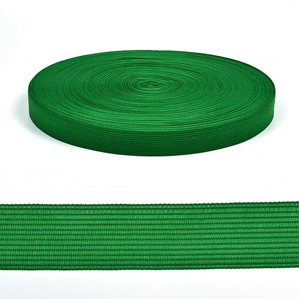 Тесьма (лента) окантовочная 22 мм / 100 метров, вязаная, 4С-516/22с24 цв.049 ярк. зеленая
