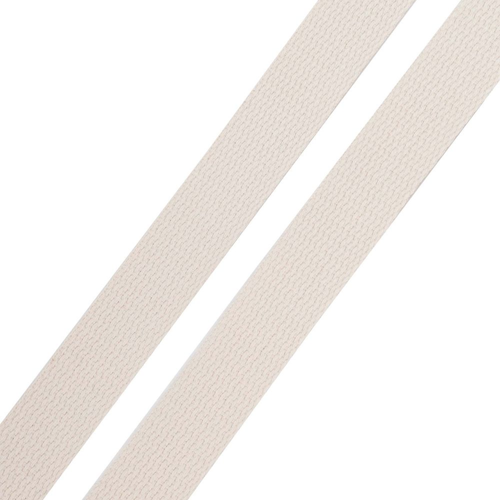Стропа (ременная лента) 26 мм / 100 метров, [17.55 г/пог.м], матовая, имитация хлопка, 05 молочный, 3Al357