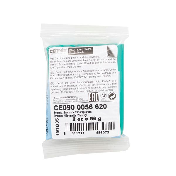 Полимерная глина Cernit №1 запекаемая, классическая 56-62 гр, 620 изумрудный