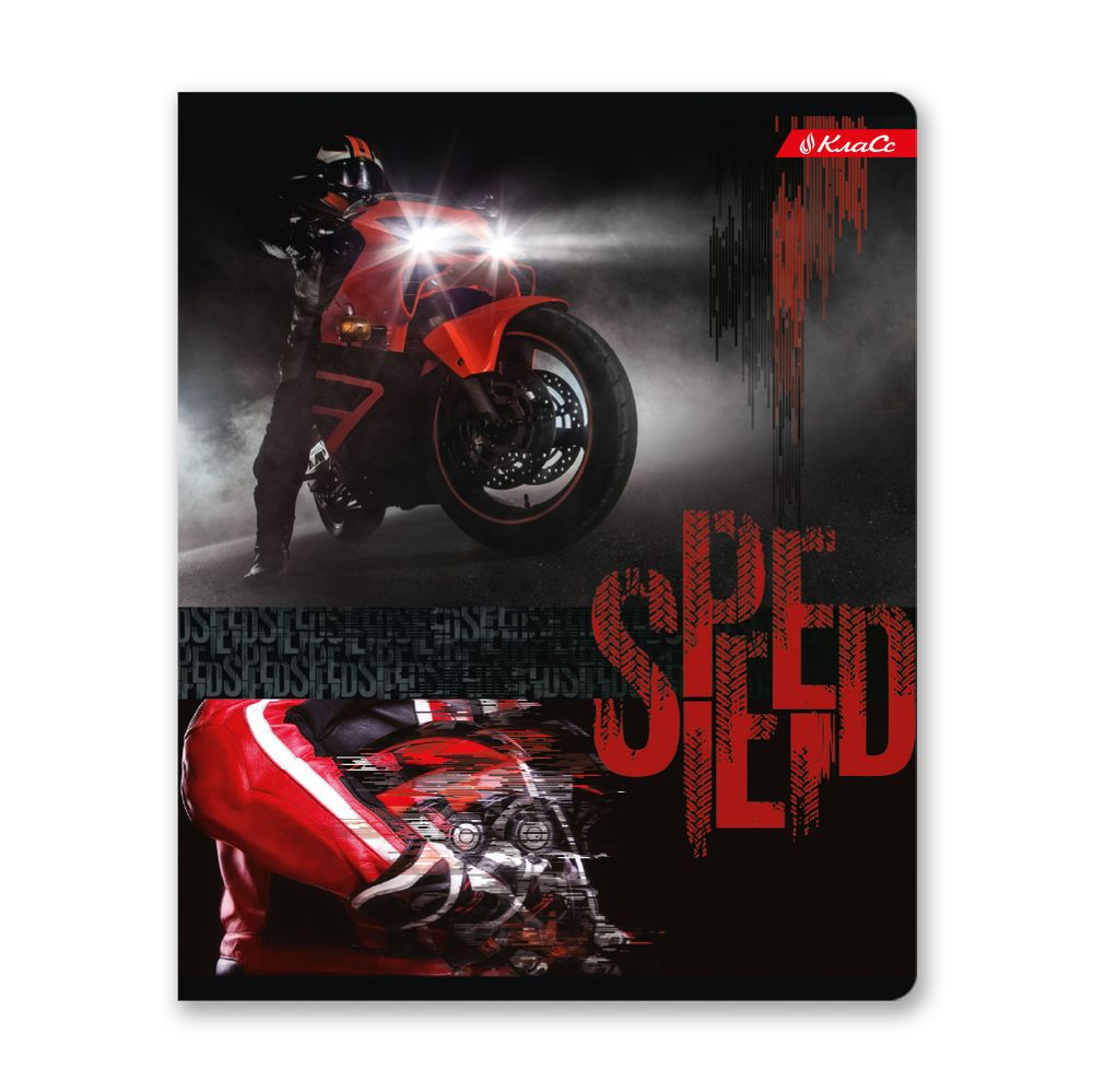 Тетрадь ученическая общая, выборочный лак, A5+ 48 л. на скобе, белизна 100%, 10 шт, клетка, 000325 Скорость, Светоч 48ТСК5_4_3_1