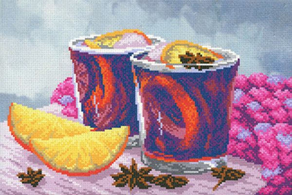 Набор для вышивания нитками МП Студия, Пряный глинтвейн, 30х40 см