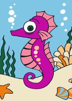 Набор для раскрашивания цветным песком №41 Морской конек, 16.5х23 см, Hobbius SPT-01