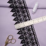 Кружево гипюр (плетёное) 90 мм / 13.7 метров, черный, 3AR1304