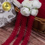 Кружево вязаное (тесьма) 20 мм / 10 метров, цв.26 бордовый, Kruzhevo