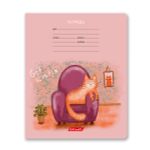 Тетрадь ученическая школьная, выборочный лак, A5+ 18 л. на скобе 65 г/м², белизна 100%, 20 шт, клетка, 000706 Жизнь кота Абрикоса, Светоч 18ТЕТк-003