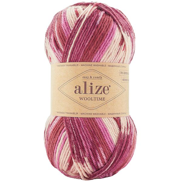 Пряжа Alize (Ализе) Wooltime / уп.5 мот. по 100 г, 200 м, 11020 секционный